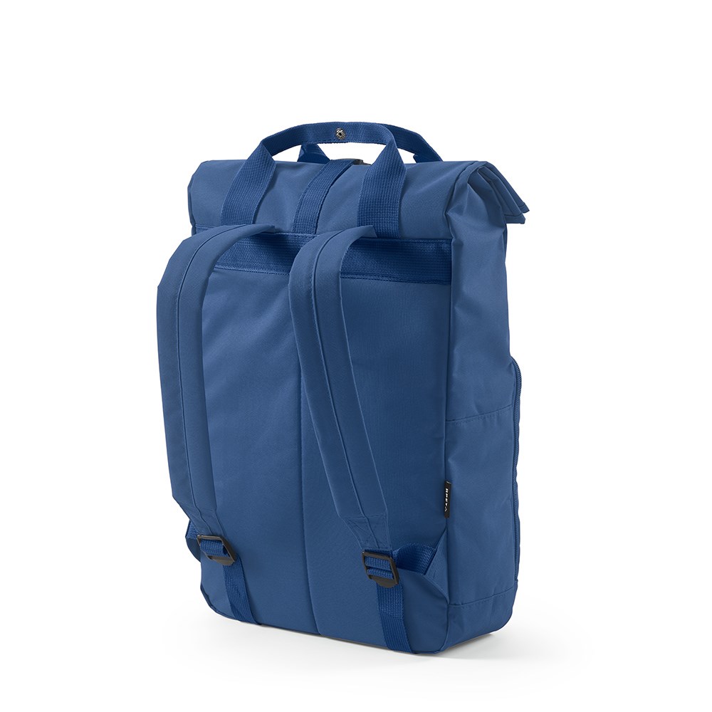Sac à dos Warsaw 20L rPET. Fermeture enroulable avec boucle. - Bleu