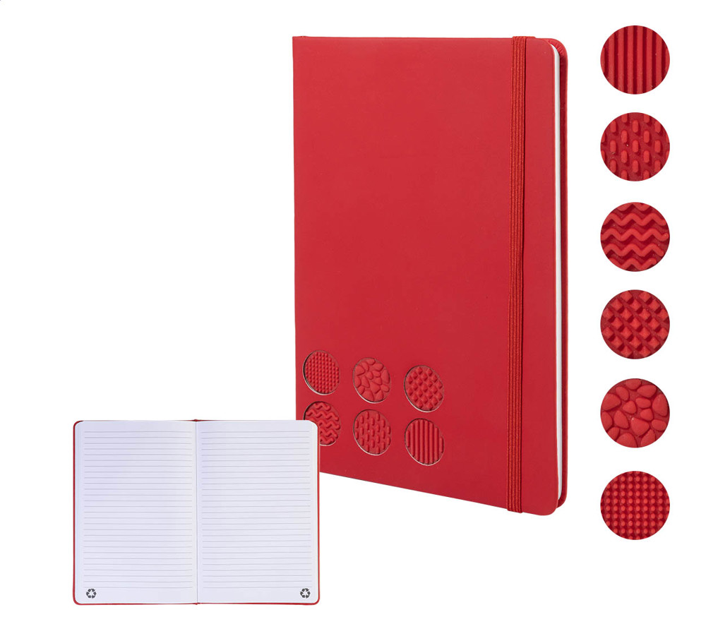Senspuk - Antistress-Notizbuch aus RPU - rot