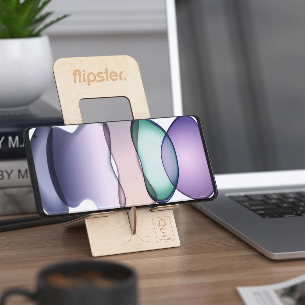 2 in 1 Handyständer flipster® - Basis (FSC® zertifiziert)Birke