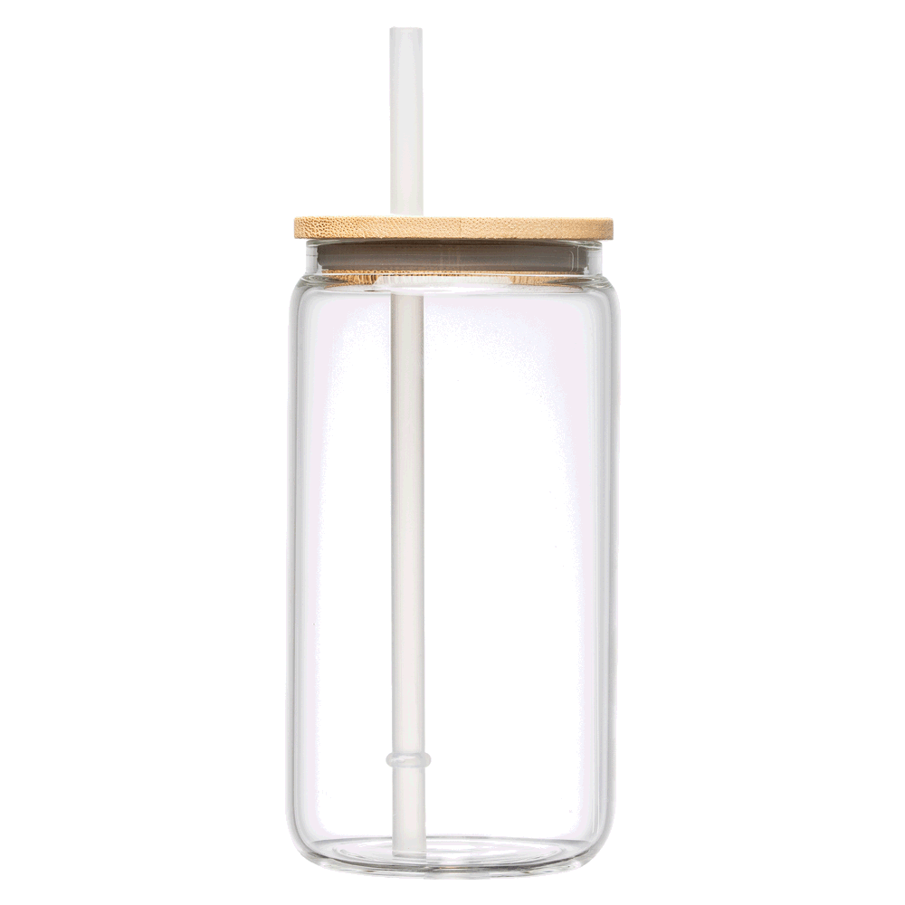 Cádiz Glasbecher mit Bambusdeckel - 500 ml