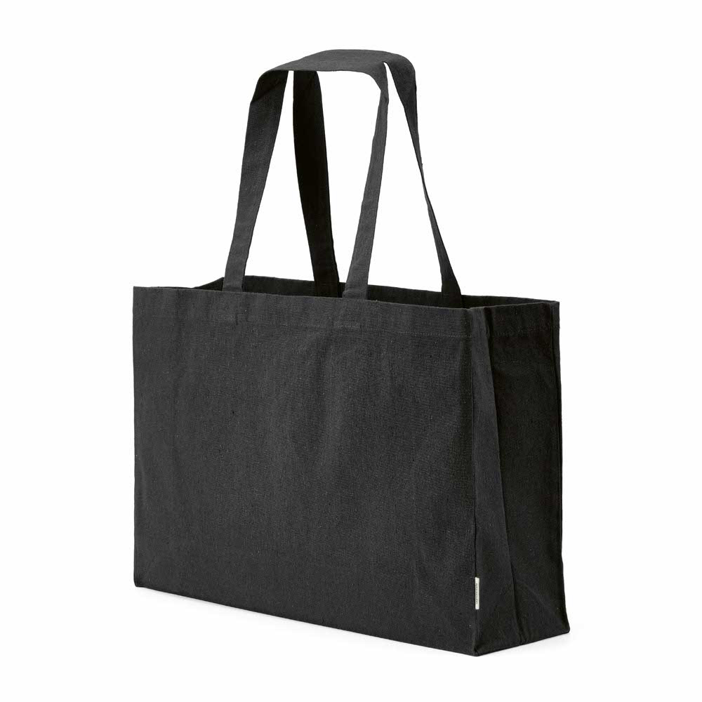 Makalu Einkaufstasche aus recy. Baumwolle, 280g/m², 65cm Henkel - Marineblau - Schwarz
