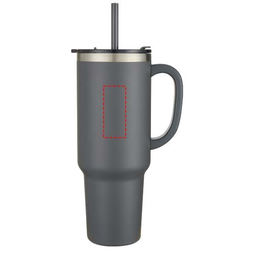 Mug Sydney 1200 ml double paroi certifié RCS avec isolation par le vide et couche de cuivre avec paille