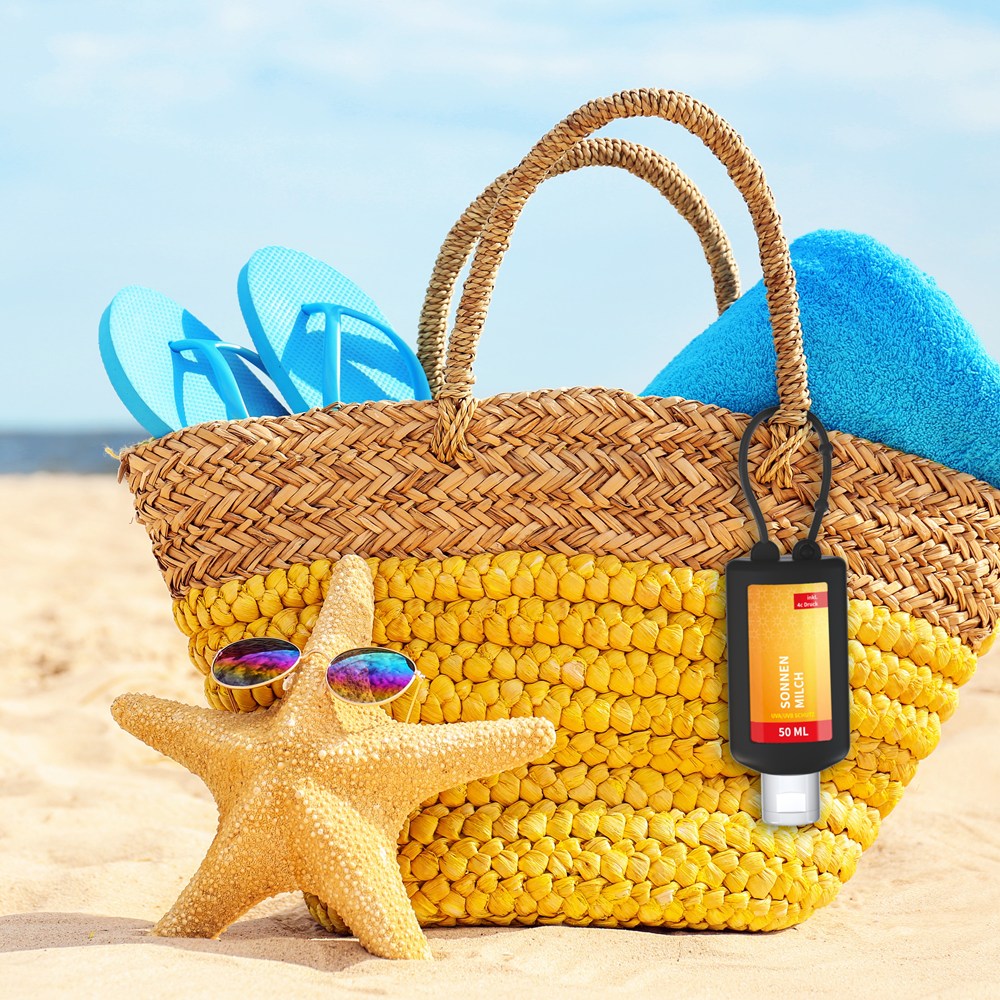 Sonnenmilch LSF 30, 50 ml Bumper (schwarz), Body Label (R-PET)