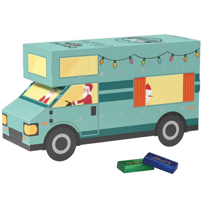 Adventskalender Wohnmobil, Lindt Schokotäfelchen