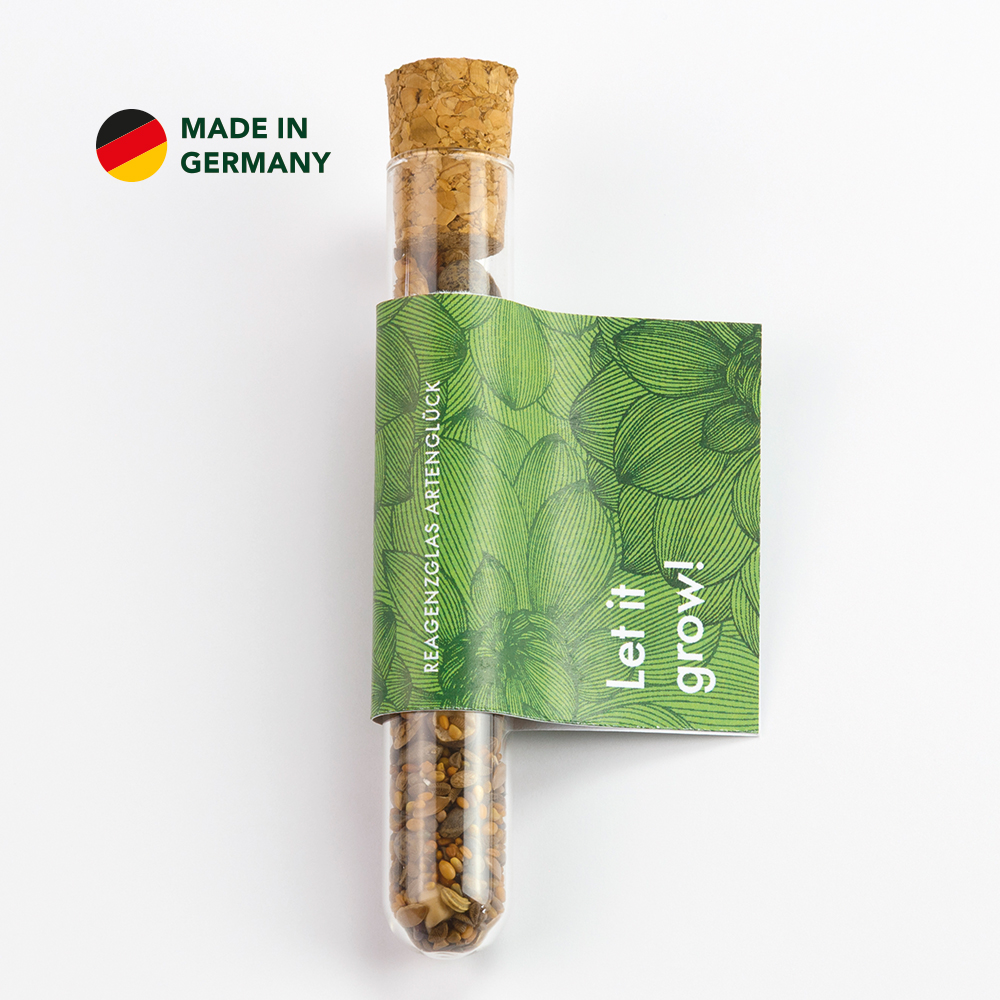 Reagenzglas mit Samenmischung Artenglück