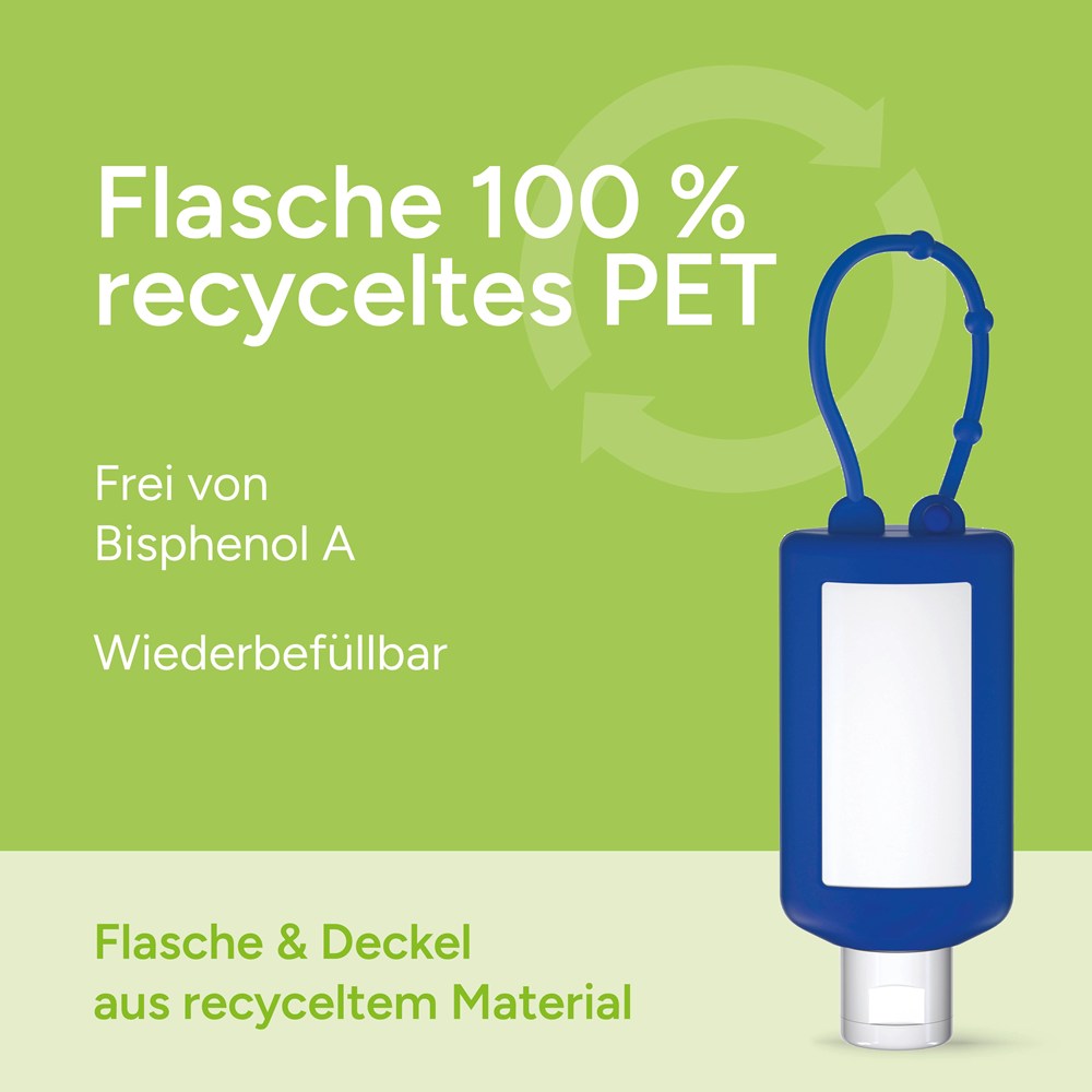 Sonnenmilch LSF 30, 50 ml Bumper blau, Body Label (R-PET)