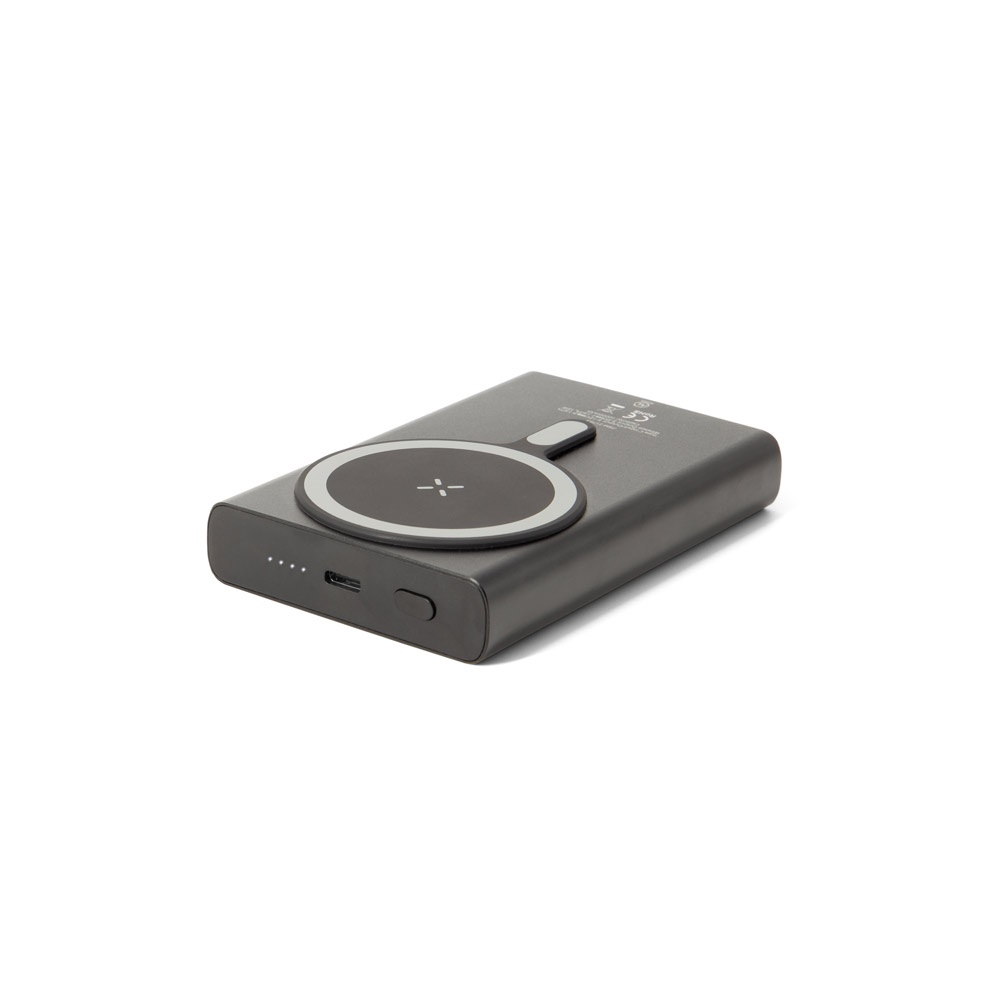 WRIGHT 10. Magnetische Powerbank mit Schnellladefunktion aus recyceltem Aluminium und recyceltem ABS, 10'000 mAh