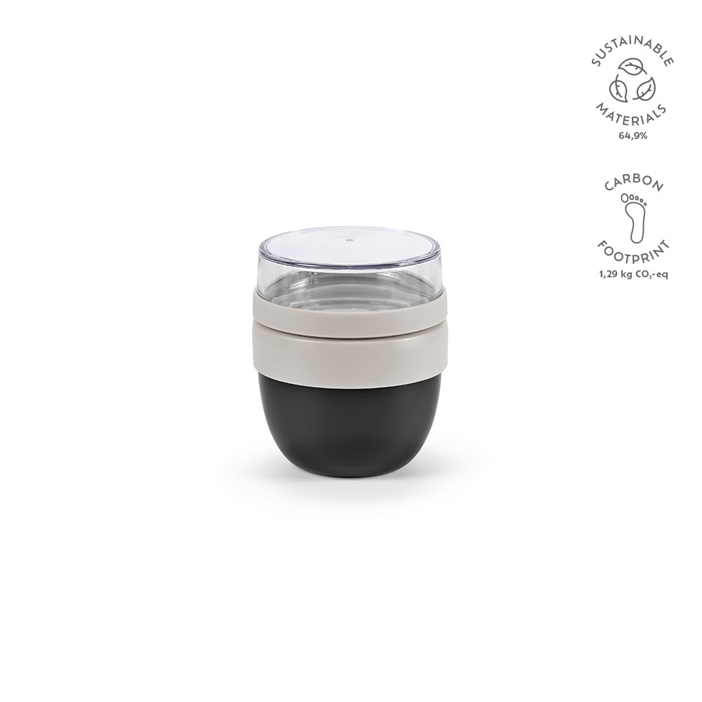Rembrandt 600 Thermobehälter recy.Edelstahl, 580 ml. Mit 2 Fächern - Mattgrün - Schwarz