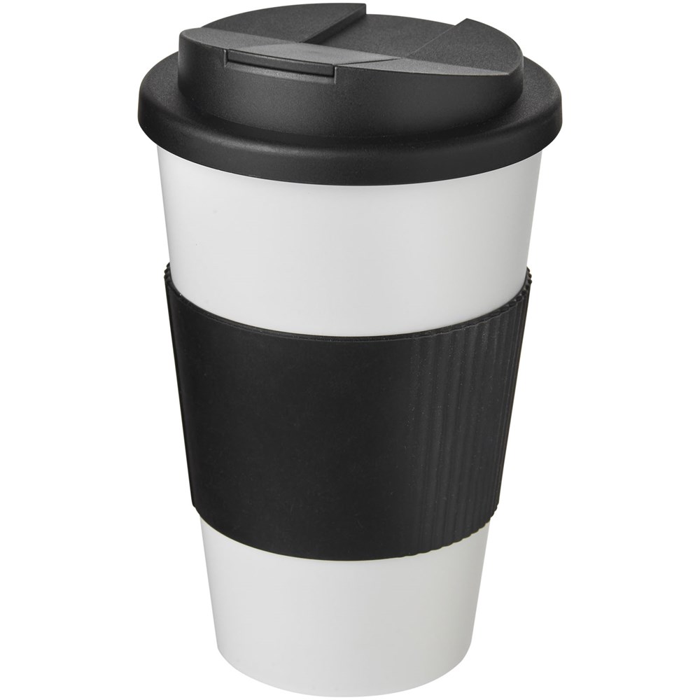 Americano® 350 ml Isolierbecher mit Schutzring & auslaufsicherem Schraubverschluss - weiss, schwarz