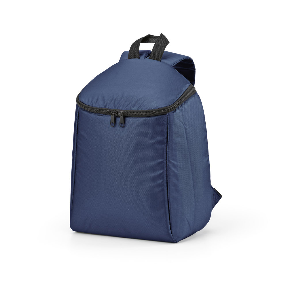 Brüssel Kühltaschen-Rucksack 12L aus r PET. Mit Doppelreißverschluss - Grau - marineblau